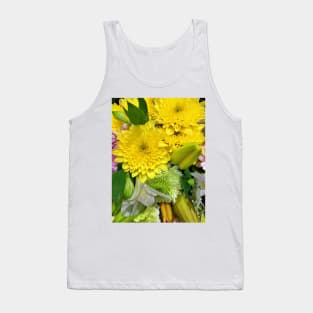 Bouquet of White, Yellow, Pink and Green Flowers - Beautiful Floral Photo Tank Top